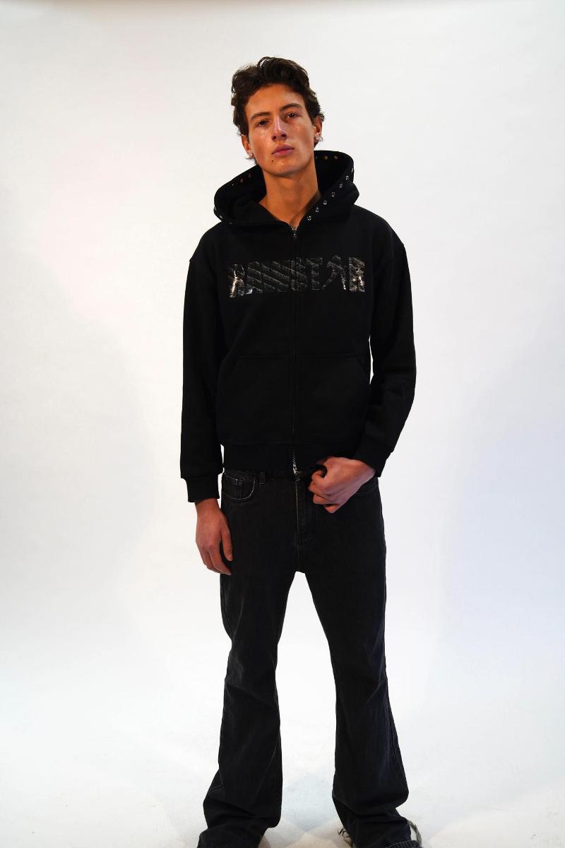 Studded Zip Up Hoodie